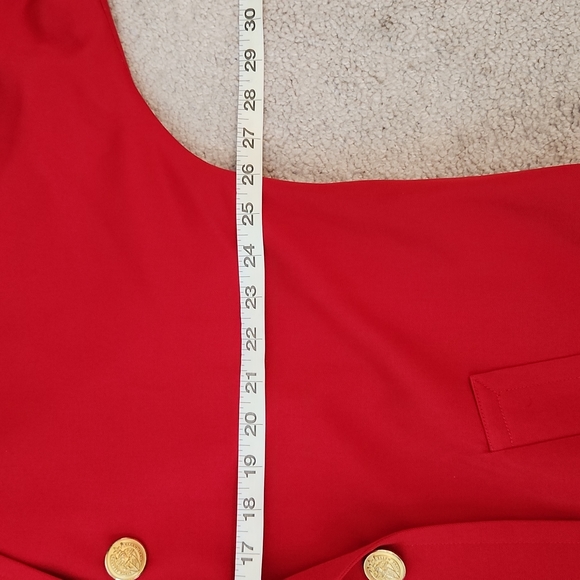 Linda Allard Ellen Tracy red trench coat 2 - Picture 8 of 13